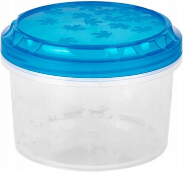 ZAKRĘCANY POJEMNIK NA JEDZENIE OKRAGŁY PLASTIKOWY MAŁY Z POKRYWKĄ 0,6L