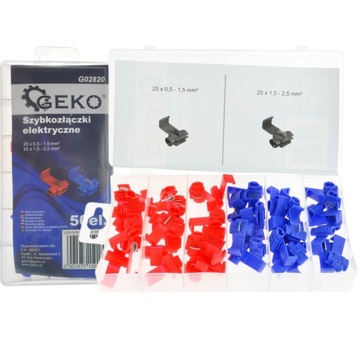 SZYBKOZŁĄCZKA ZŁĄCZKI ELEKTRYCZNE KONEKTOR KABEL 0,5-2,5 50sz ZESTAW G02820