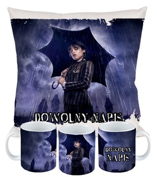 ZESTAW PODUSZKA KUBEK WEDNESDAY ADDAMS prezent