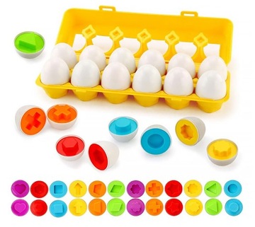 ЦВЕТНАЯ ПАЗЛ-СОРТИРОВКА ЯИЦ МОНТЕССОРИ СООТВЕТСТВУЙТЕ УЗОРАМ ЦВЕТА ФОРМЕ