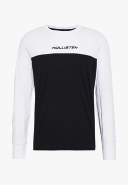 HOLLISTER Biało-Czarny Long-Sleeve Długi Rękaw L