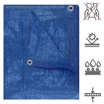 БРЕЗЕНТНЫЙ ТАРПАТ 10х8 м СИНИЙ УСИЛЕННОЕ ПОКРЫТИЕ МОРОЗОСТОЙКИЙ ТОЛЩИННЫЙ