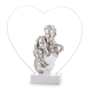 NOWOCZESNA FIGURKA RODZINA SREBRNA H29 CM GLAMOUR PREZENT