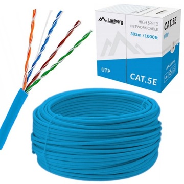 KABEL SIECIOWY Lanberg LAN UTP Kat5 Drut 305m