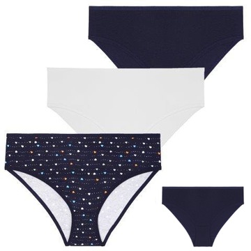 3x Majtki Damskie Figi Bikini Bawełniane Klasyczne w Serduszka MORAJ XL