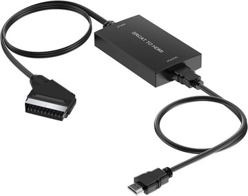 KONWERTER NA HDMI Z KABLEM HDMI WEJŚCIE SCART HDMI