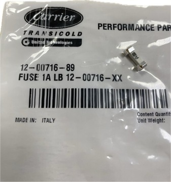 Bezpiecznik, Fuse 1A LB Carrier Xarios 12-00716-89