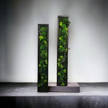 Панно из живого мха, джунгли, 3D стена из мха, нестандартный размер, выбор рамы 130 x 20 см.