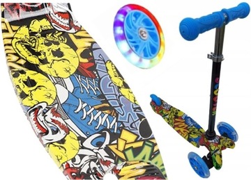 ТРЕХКОЛЕСНЫЙ БАЛАНСИРОВАННЫЙ СКУТЕР СО СВЕТОДИОДНЫМИ КОЛЕСАМИ ГРАФФИТИ