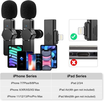 БЕСПРОВОДНОЙ 2X TIE PRO МИКРОФОН ДЛЯ IOS