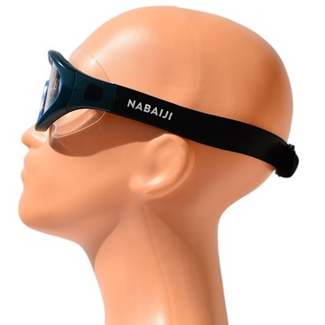 Очки Панорамная маска для плавания, противозапотевающие, мягкие, черные L