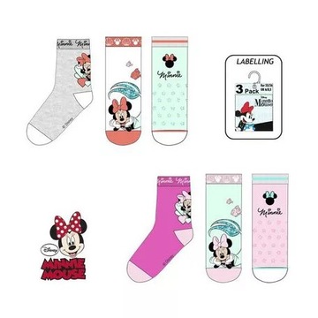 Skarpetki dziewczęce MYSZKA MINNIE 3PAK rozm23/26