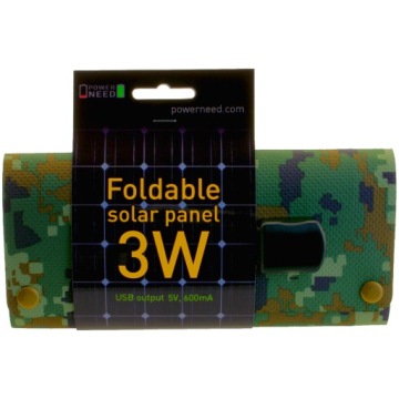 СОЛНЕЧНАЯ ПАНЕЛЬ POWERNEED ВОДОНЕПРОНИЦАЕМАЯ ПОРТАТИВНАЯ - 3W USB 5V 0.6A S3W1C
