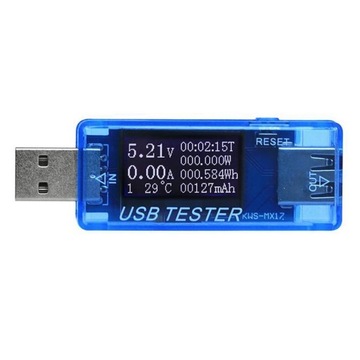 Cyfrowy miernik mocy USB Multimetr prądu i wieku 8 w 1 Niebieski