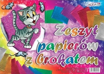 Zeszyt B4 papierów kolorowych z brokatem Aliga