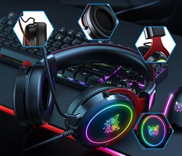 ONIKUMA X10 słuchawki dla graczy z mikrofonem RGB