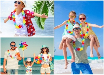 Гавайское колье, Гавайские цветы Алоха, 15 шт.