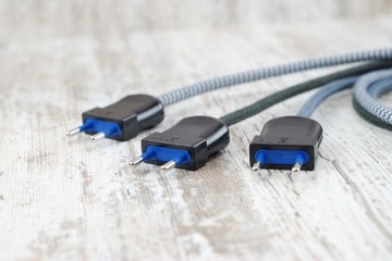 черная итальянская вилка для плетеного кабеля LOFT DIY