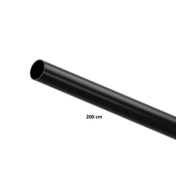 Drążek do szafy fi 25 mm 200 cm Czarny mat