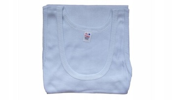 ФУТБОЛКА МУЖСКАЯ ИЗ 100% ХЛОПКА В РЕБРИКУ БЕЛАЯ КРУГЛАЯ - 2XL