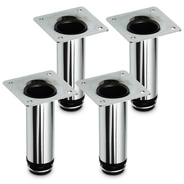 4x NOGA NÓŻKA MEBLOWA CHROM NÓŻKA POD SZAFKĘ Z REGULACJĄ H10CM TANIEJ 30%