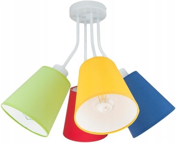 LAMPA SUFITOWA DZIECIĘCA KOLOROWA LED ABAŻURY ŻYRANDOL MŁODZIEŻOWA WISZĄCA