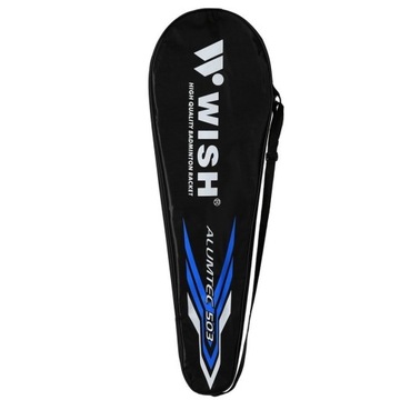 WISH Набор из 2 ракеток для бадминтона в футляре + 3 волана с перьями + сетка