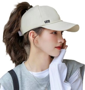 CZAPKA Z DASZKIEM DAMSKA Z MIEJSCEM NA KUCYK KITKĘ DASZEK BEJSBOLÓWKA