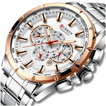 ZEGAREK MĘSKI CURREN KLASYCZNY ELEGANCKI CHRONOGRAF DATOWNIK 5 KOLORÓW