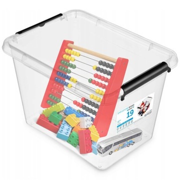 POJEMNIK Z POKRYWKĄ DO PRZECHOWYWANIA BOX 19L PRZEZROCZYSTY 29x39x26cm