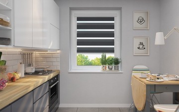 Рулонная штора «день/ночь» в кассете ALU с направляющими.