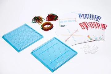 Ластики забавные с узорами Geoboard Montessori 60 узоров 100 синих ластиков