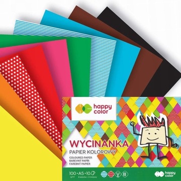 Blok wycinanka A5 100g 10 arkuszy Happy Color