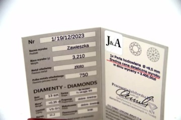 ФЕНОМЕНАЛЬНЫЙ ЗОЛОТОЙ КУЛОН КУЛОН 750 ПРОБЫ С БРИЛЛИАНТАМИ ЖЕМЧУГ 0,35КАРАТА