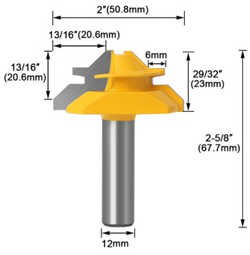 Угловой фрез 90 градусов d12 D51 h24