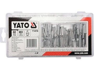 YATO YT-06786 ШПИЛЬКИ С ГОЛОВКОЙ И ОТВЕРСТИЕМ 60 ШТ. СМЕШИВАНИЕ РАЗМЕРОВ