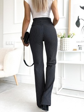 ЭЛЕГАНТНЫЕ ЖЕНСКИЕ БРЮКИ, завышенная талия, принт в полоску.