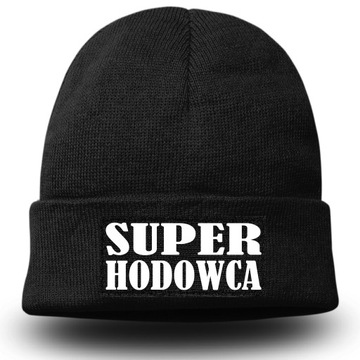 CZAPKA ZIMOWA SUPER HODOWCA PREZENT NA URODZINY IMIENINY ŚWIĘTA DLA HODOWCY