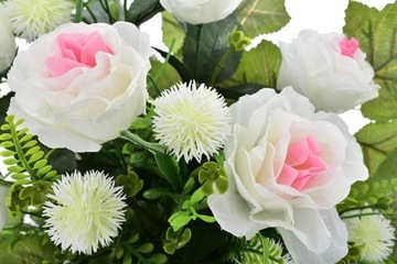 ИСКУССТВЕННЫЕ ЦВЕТЫ БУКЕТ РОЗ КОМПОЗИЦИЯ ЦЕНТР ДЛЯ КЛАДБИЛЯ ВСТАВКА ВАЗЫ