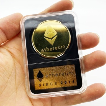 MONETA ETHEREUM ETH KRYPTOWALUTA ZŁOTA
