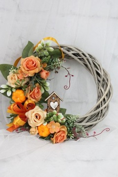 Осенний венок, украшение двери, украшение дома.