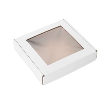 Pudełko z OKIENKIEM BIAŁE 205x205x30mm Pudełko na PREZENT