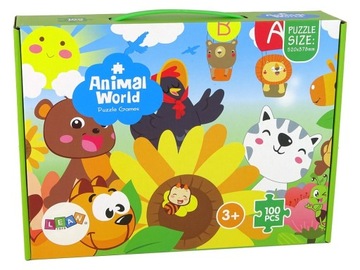PUZZLE DLA DZIECI UKŁADANKA ZWIERZĄTKA 100 ELEM.
