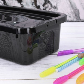 Pojemnik plastikowy organizer pudełko z pokrywą 4,5l czarny połysk box