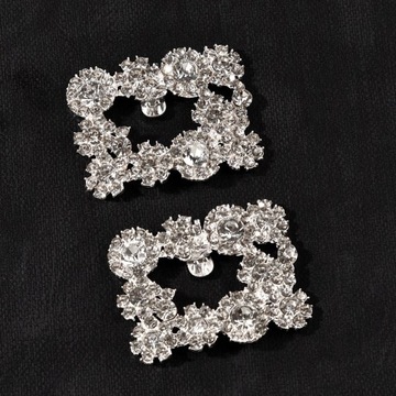 Зажимы для обуви со стразами, 2 шт., золотистые