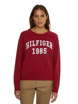 TOMMY HILFIGER DAMSKI SWETER HERITAGE CLARET r.L