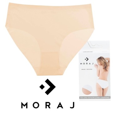 Трусики женские Moraj Maxi Bikini Panties - лазерная резка - размер бежевого цвета. л