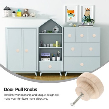 Ручки ручки для ящиков мебельных шкафов | круглый | деревянные | 8 шт.