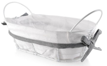 МЕТАЛЛИЧЕСКАЯ КОРЗИНКА ДЛЯ ХЛЕБА, ХЛЕБ С САЛФЕТКОЙ