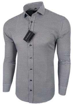Di Selentino Koszula męska pepitka SLIM FIT Bawełna r. 38 / S